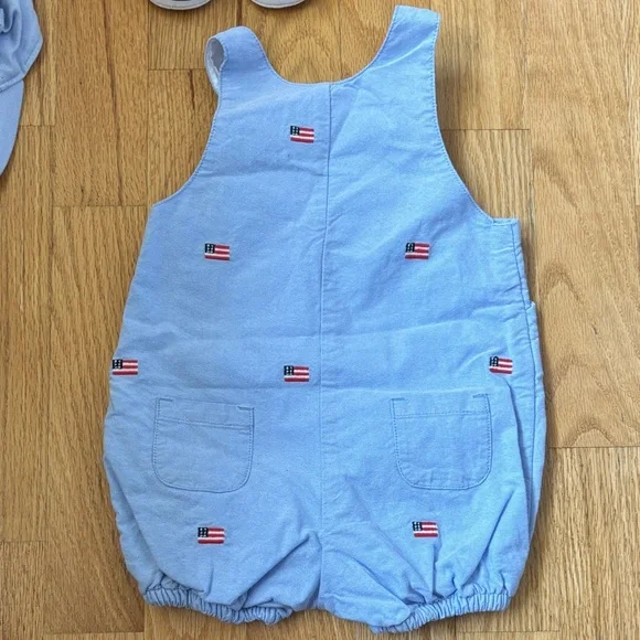 Janie and Jack Light Blue Infant Overalls, Shoes, Hat - Picture 7 of 10